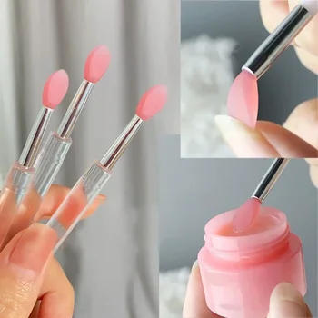 Silicone lip brush with cover, dustproof lipstick brush, glitter eyeshadow brush, portable multi-purpose brush 1