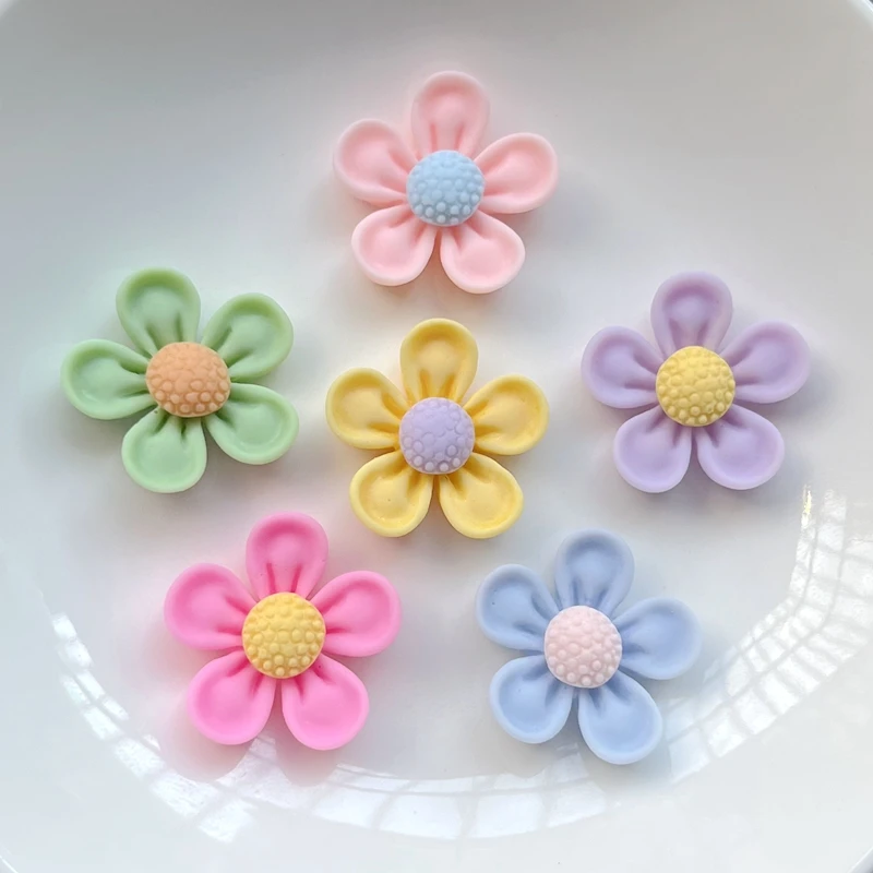 20Pcs 21mm Resin Flower Jewelry Accessories Scrapbooking DIY