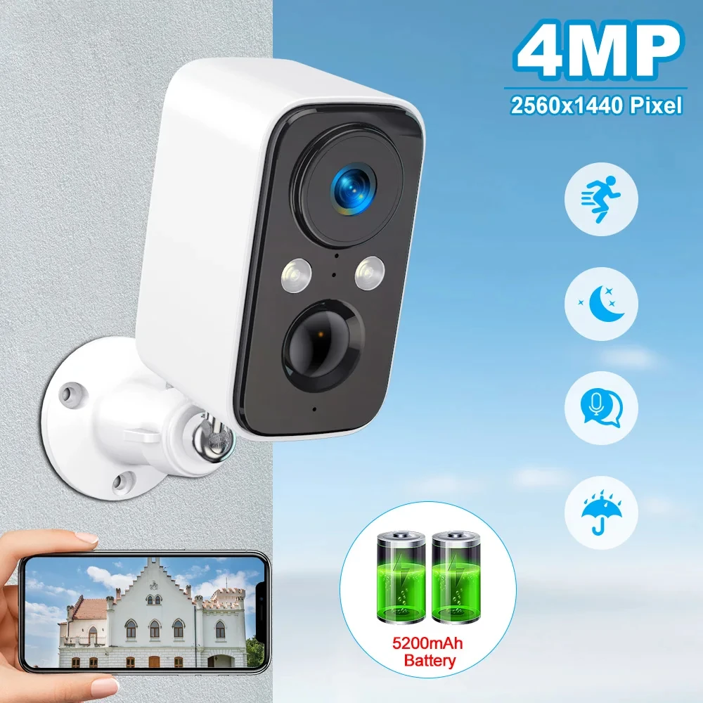 Ipad Wireless Rechargeable Cctv UniLook 4MP Solar WIFI Battery