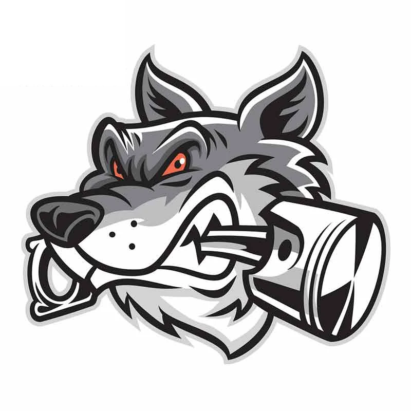 

Wolf Bite Piston Creative Car Sticker PVC Fashion Body Window Cover Scratches Accessory Auto Decal Motorcycle Laptop Decoration