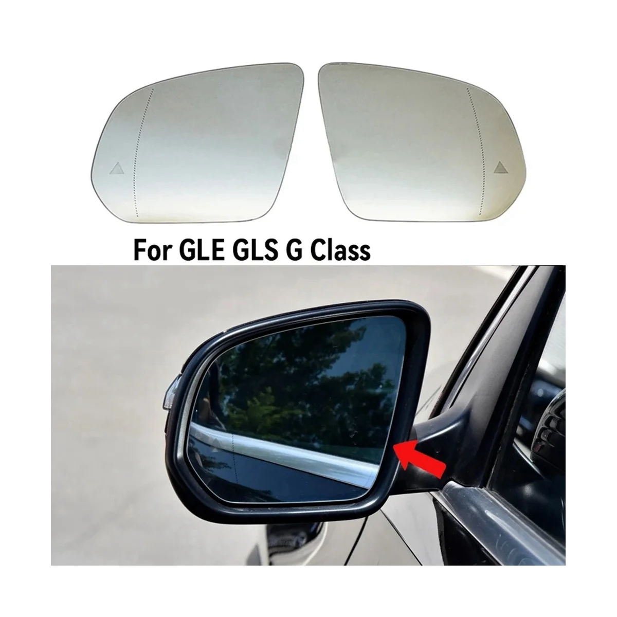 Car Heated Auto Blind Spot Rear Mirror Gl  for Mercedes-Benz GLE W167 GLS 2020- G-Cl  W464 2019- Left