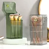 Fashion Plastic Makeup Brush Holder Organizer Lipstick Eyebrow Pencil Holder Makeup Organizer Desktop Cosmetic Storage Box 1