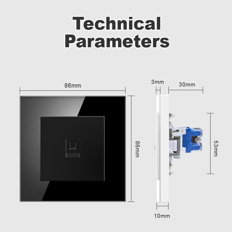 parede dados, tomada dupla para telefone, painel de cristal, computador