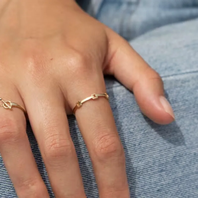 High End PVD Waterproof&No Fade Thin Ring for Women Stainless Steel Hollow Ring Jewelry 2