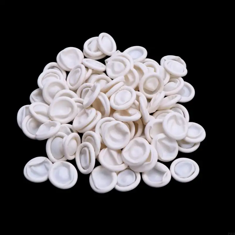 P0UB 100pcs Disposable Fingerfinger Protector Finger Cover Cradles Rubber Gloves