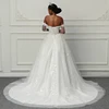 Customized Boat Neck Wedding Dresses for Women flower pattern tassel vestidos de novia robe de mariée Wedding Ceremony Dress 6