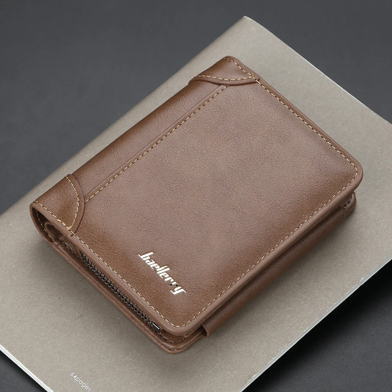 PU Leather Men Wallets Zipper Short