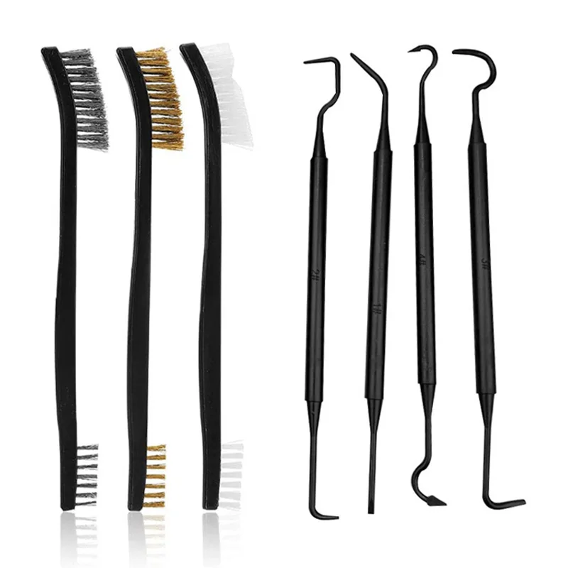 Universal Double-end Gun Cleaning Brush Kit Steel Wire Brush Nylon Pick Set  Tactical Rifle Pistol Gun Hunting Cleaning Tools