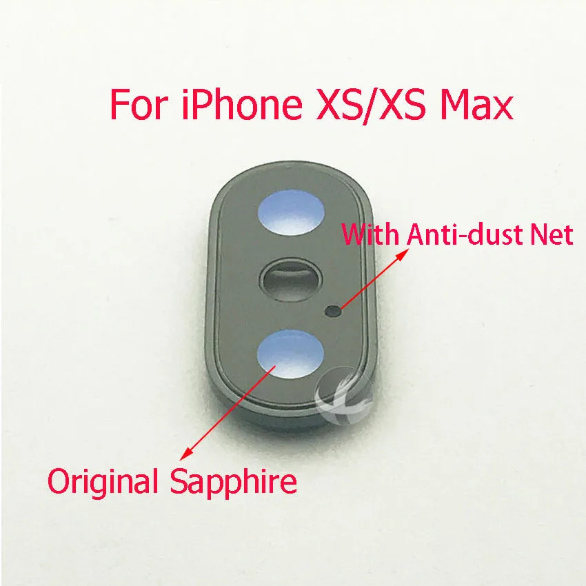 1pc 100% Original Sapphire For iPhone X XS Max Back Camera Cover Lens Crystal Protector Glass Lens + Frame