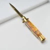Italian AKC Golden Survival Tactics Outdoor Hunting 440C Blade Quick Open Military Folding Knife 3