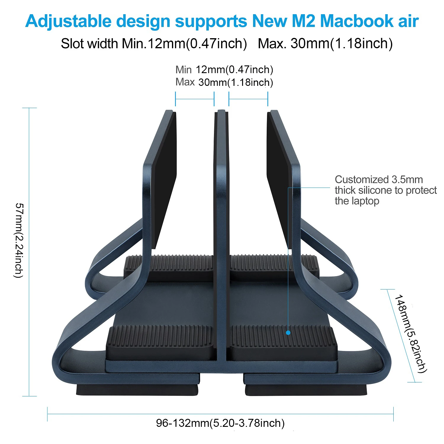 Laptop Stand Vertical Tool-Free Adjustable Aluminum Vertical Laptop Stand Holder Width From 12-30mm Support Almost All laptop stand