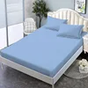 1pc Simple Solid Color Fitted Sheet Nordic Mattress Cover Plush bed sheet Winter Warm Elastic Soft Bed Sheet With Elastic Band 4