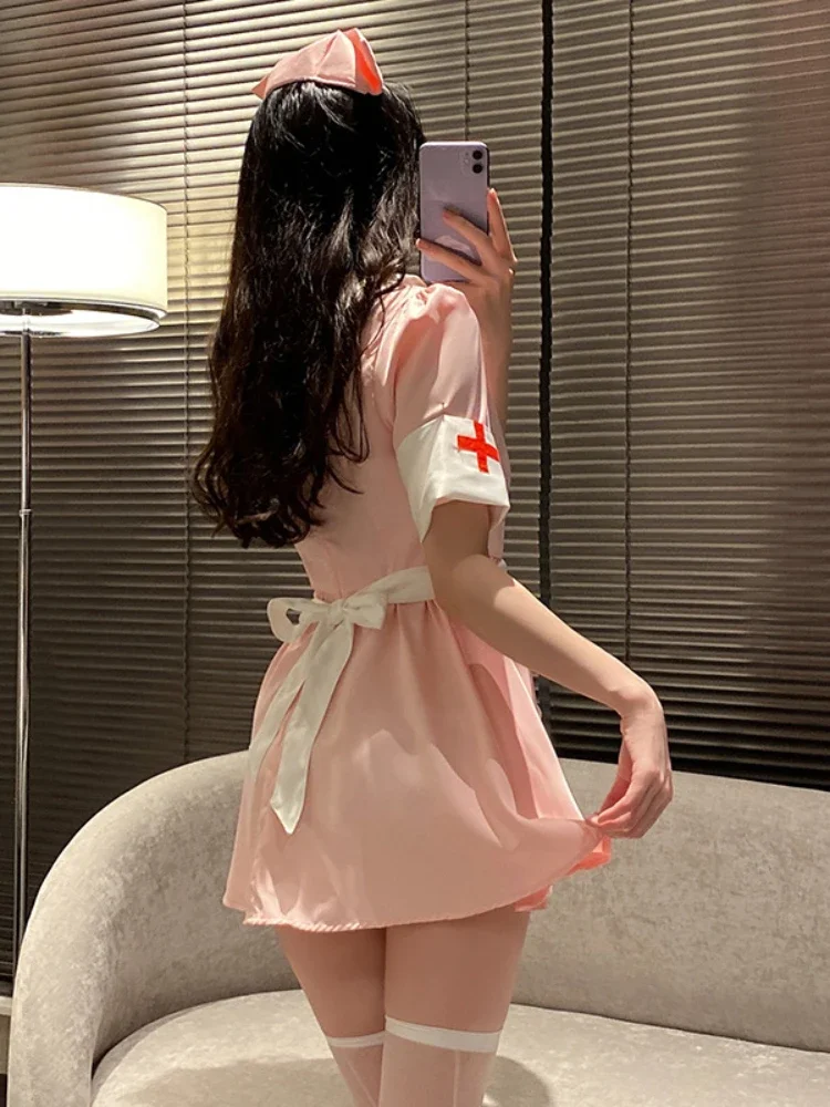 Lolita Nurse Lingerie Sexy Women Role Play Onlyfans Underwear Cosplay Erotic 18 + Uniform Exotic Maid Dress costumi di Halloween