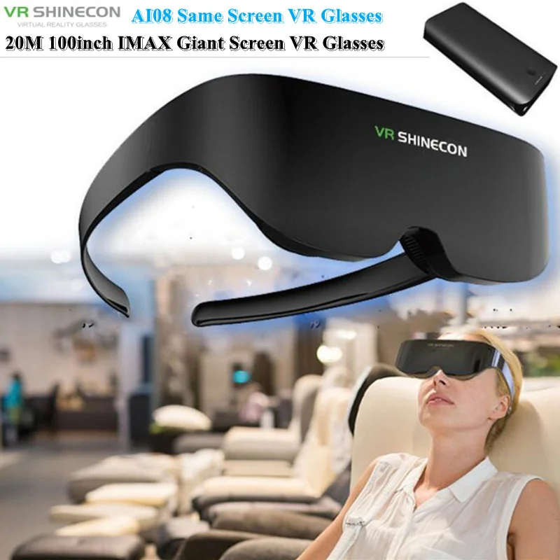 3D Smart Glasses 20M 100inch IMAX Giant Screen VR Headset Same Screen Stereo Cinema Virtual Reality VR Glasses For Smartphone PC