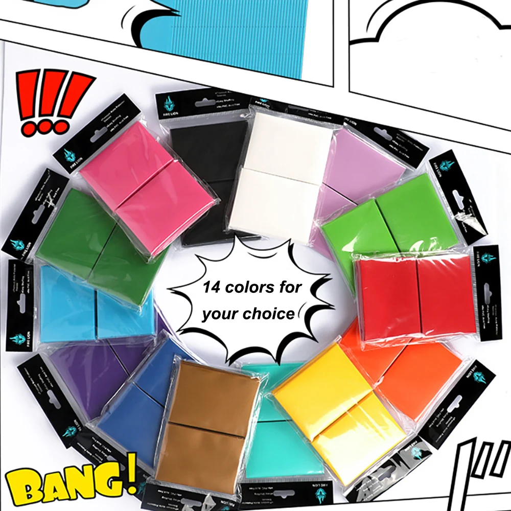 Trading Card Sleeves 100PCS 62x89mm Colorful Matte Toploaders Fit YGO Sports Card Protector for Photocard Standard Cards