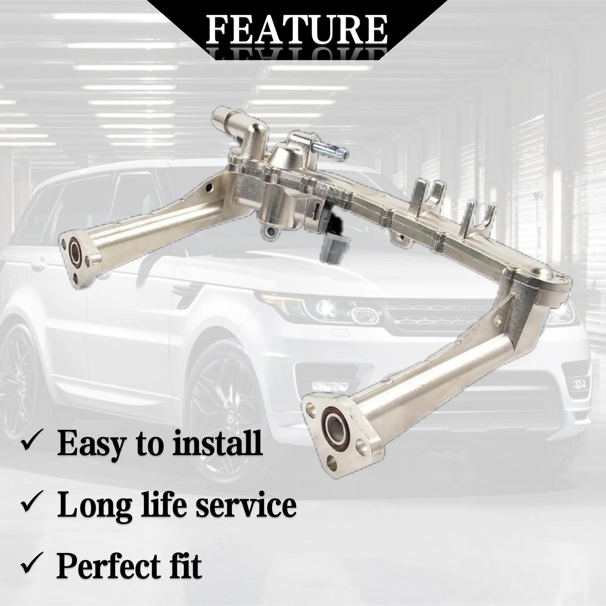 Coolant Water Pipe Rear Coolant Water Heater Pipe LR122710 for Land Rover 2014- Improved aluminum heater manifold pipe LR041788