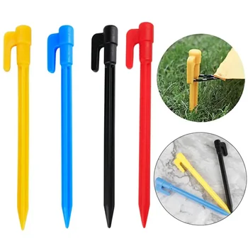 5/10pcs 14.5cm Tent pegs Plastic Tent Stake 5 Colors Tent Pegs Outdoor Nails Camping Tent Accessories