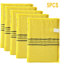Exfoliating Bath Towel Set - Soft Scrubbing Washcloths for Ultimate Skin Renewal (Yellow)