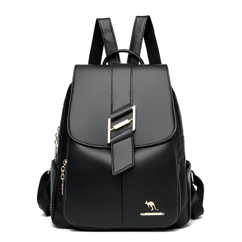 

Fashion Women Leather Backpack Luxury Women Bags Brands High Quality Youth Backpacks For Teenage Girls Female School Bag Bagpack