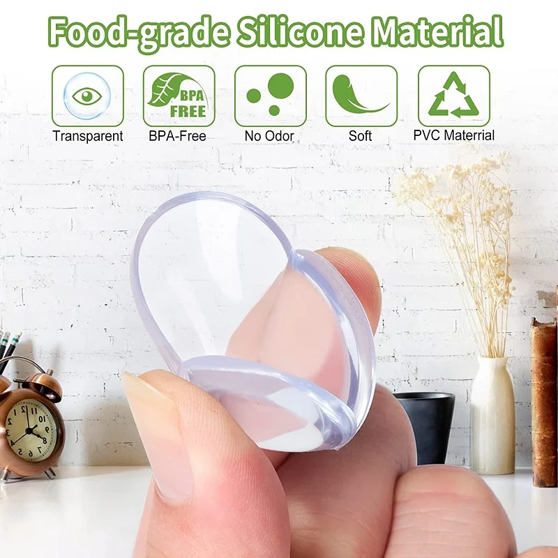 Silicone table corner protector furniture corner protector Self-adhesive furniture corner guards For children baby table edge protection cover 5/10/20Pcs