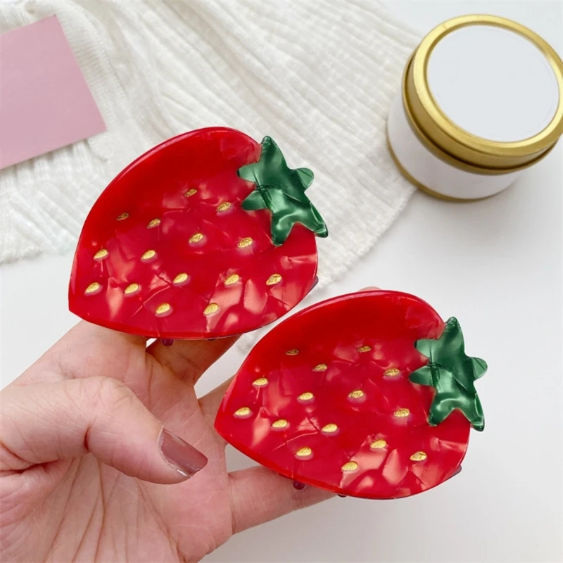 

Red Strawberry Woman Teens Hair Ponytail Hair Claw Delicate Hair Clip Taking Photo Hair Accessories