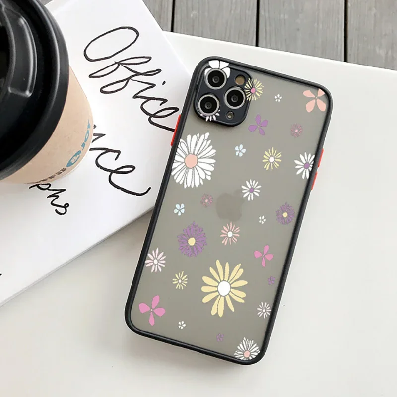 Daisy Flower Shockproof Full Screen Case with Color Hard Border