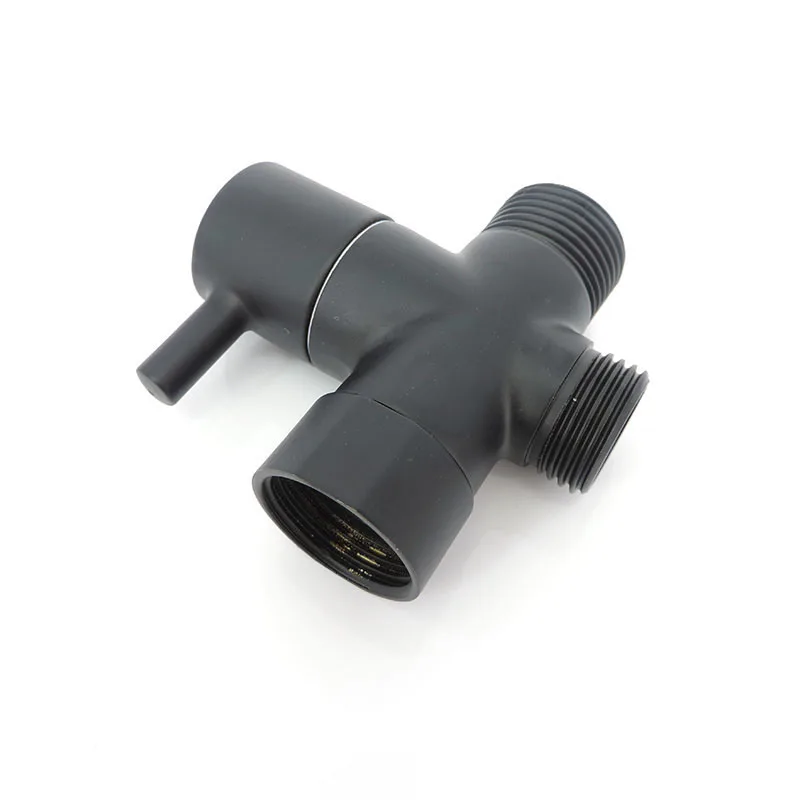 black G7/8" G1/2" 20mm 22mm male Diverter T Valve stainless steel 3way Tee Filling Water toilet Bathroom Shower connector US