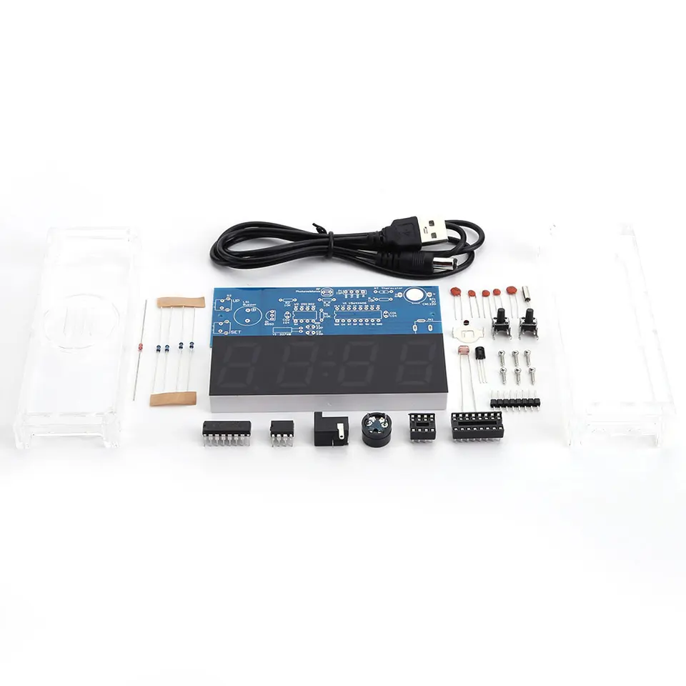 DIY LED Digital Clock Kit with Temperature Display