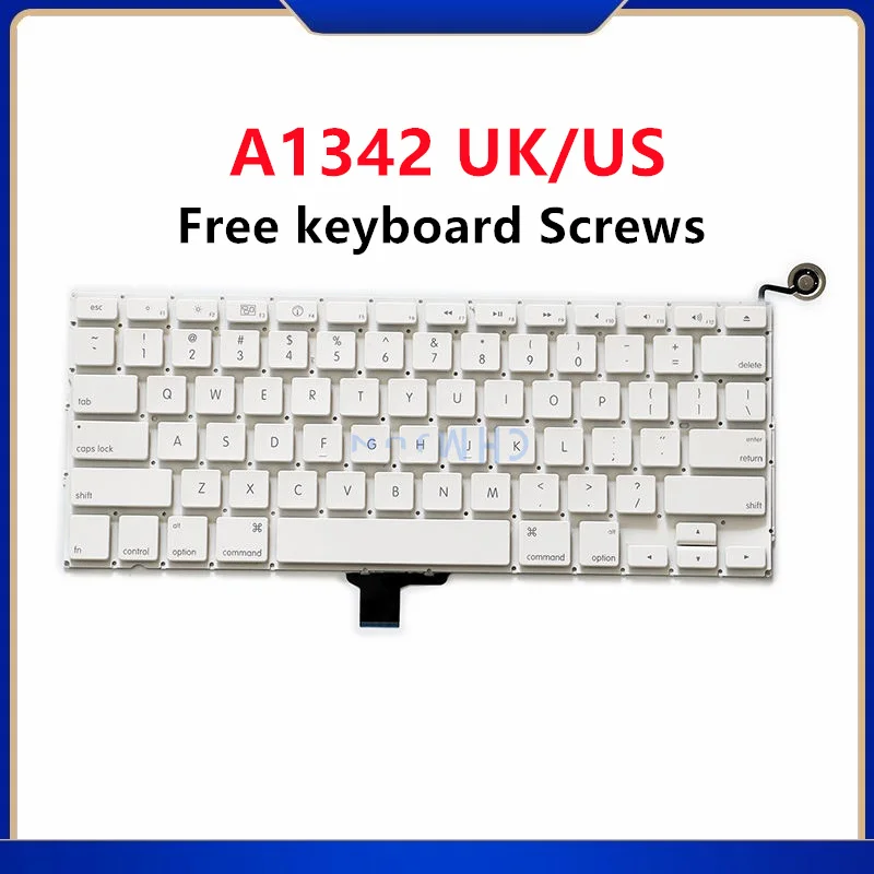 

New A1342 Keyboard US UK German Spanish French Russian Danish Italy Arabic for Apple Macbook 13"Inch Unibody White 2009 2010Year