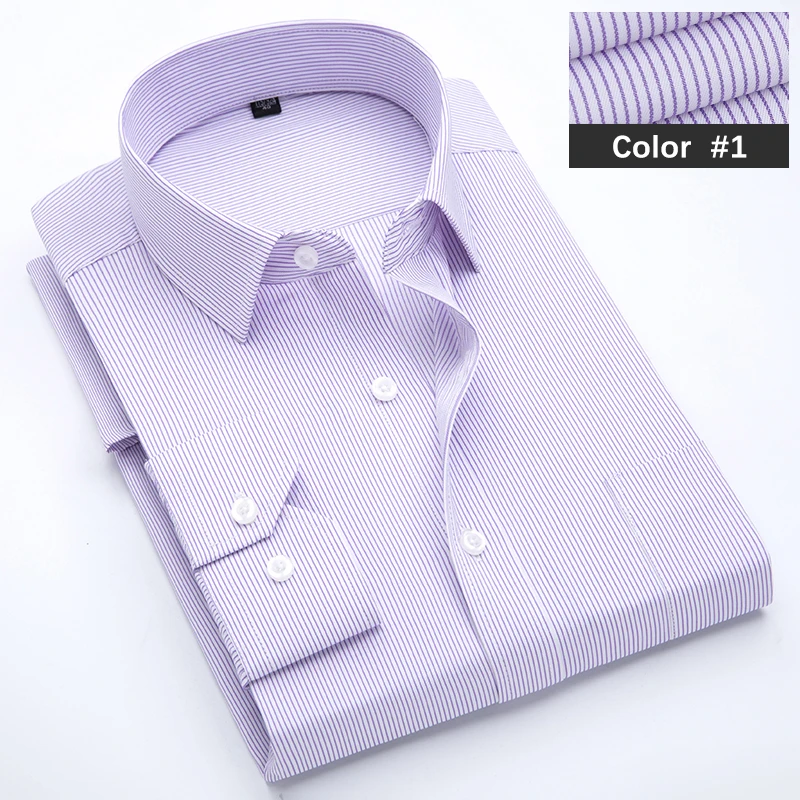 Men's Classic Blue Striped Long Sleeve Casual Shirt