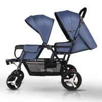Poussette double pour bébé, siège avant et arrière, légère, pliable, Double assise et couchée, deuxième poussette pour bébé 3