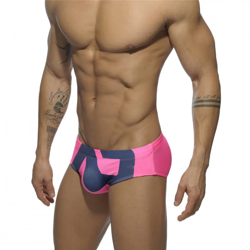 Men's Swimwear Fashion Men's Triangle Swim Trunks Europe and The United States Sexy Super Fine Nylon Printed Shorts swimming trunks,men swimsuit shorts