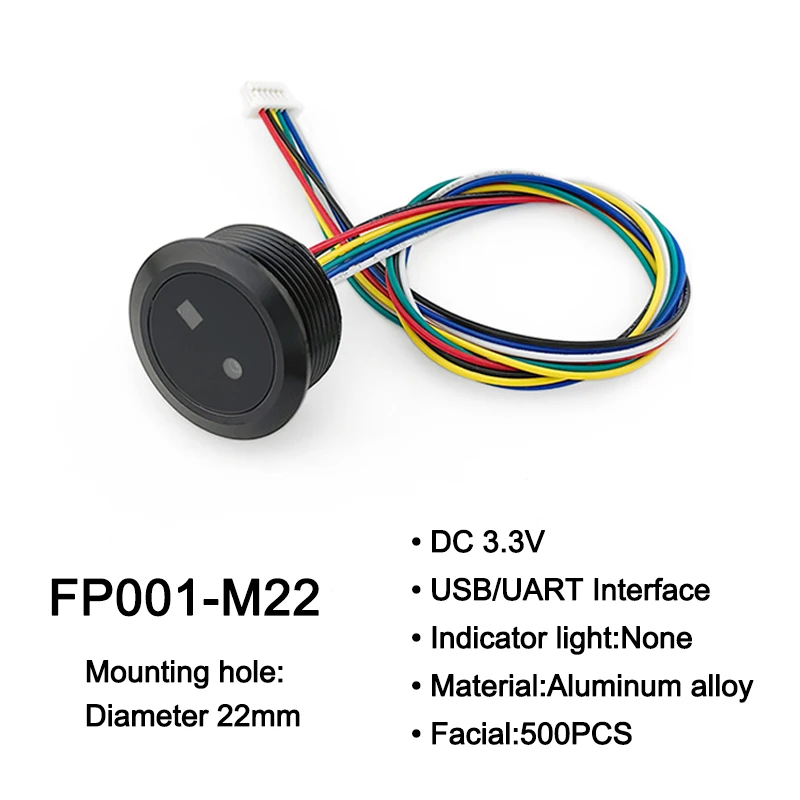 FP001-M22 DC3.3V 500 얼굴 인식 용량 UART USB 얼굴 인식 모듈 단일 렌즈 스캐너 (아두이노 출입 통제 시스템용)