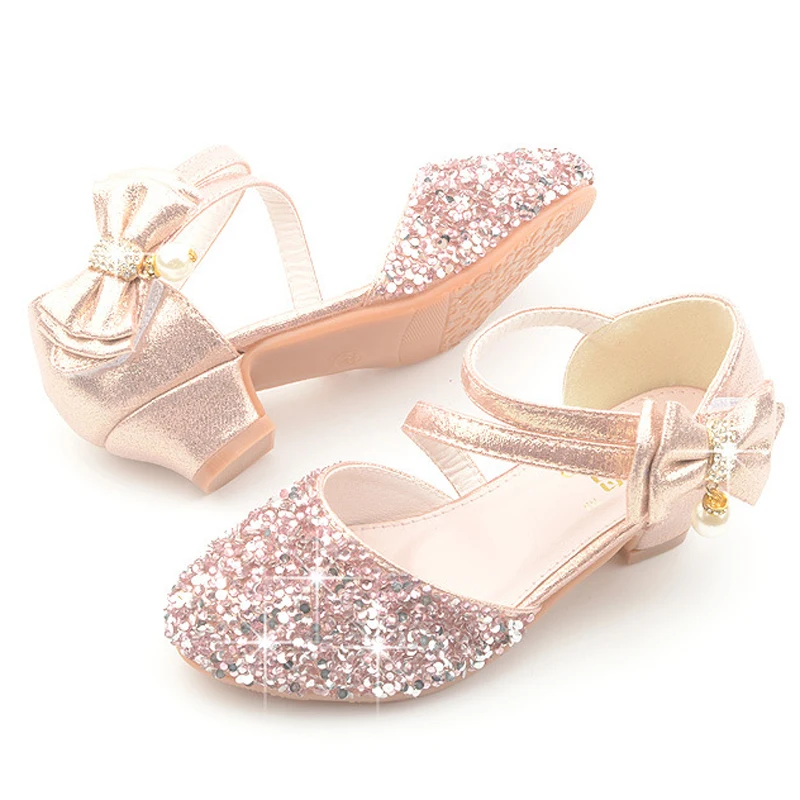 Girls Sandals Kids Princess Glitter Shiny