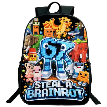 Steal A Brainrot 67 Six Seven Zaino per bambini, zaino da viaggio per studenti, per ragazzi e ragazze, con design divertente, borse da scuola leggere