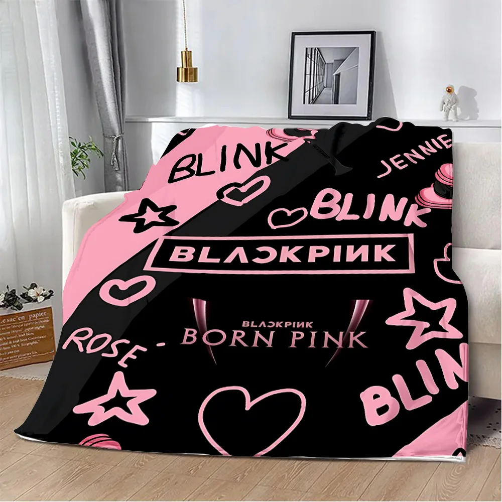 Korean Group Printed Blanket for Bed Sofa Blackpinks and Armchair Picnic Blankets Warm Comfortable Blanket Home Travel Birthday 3