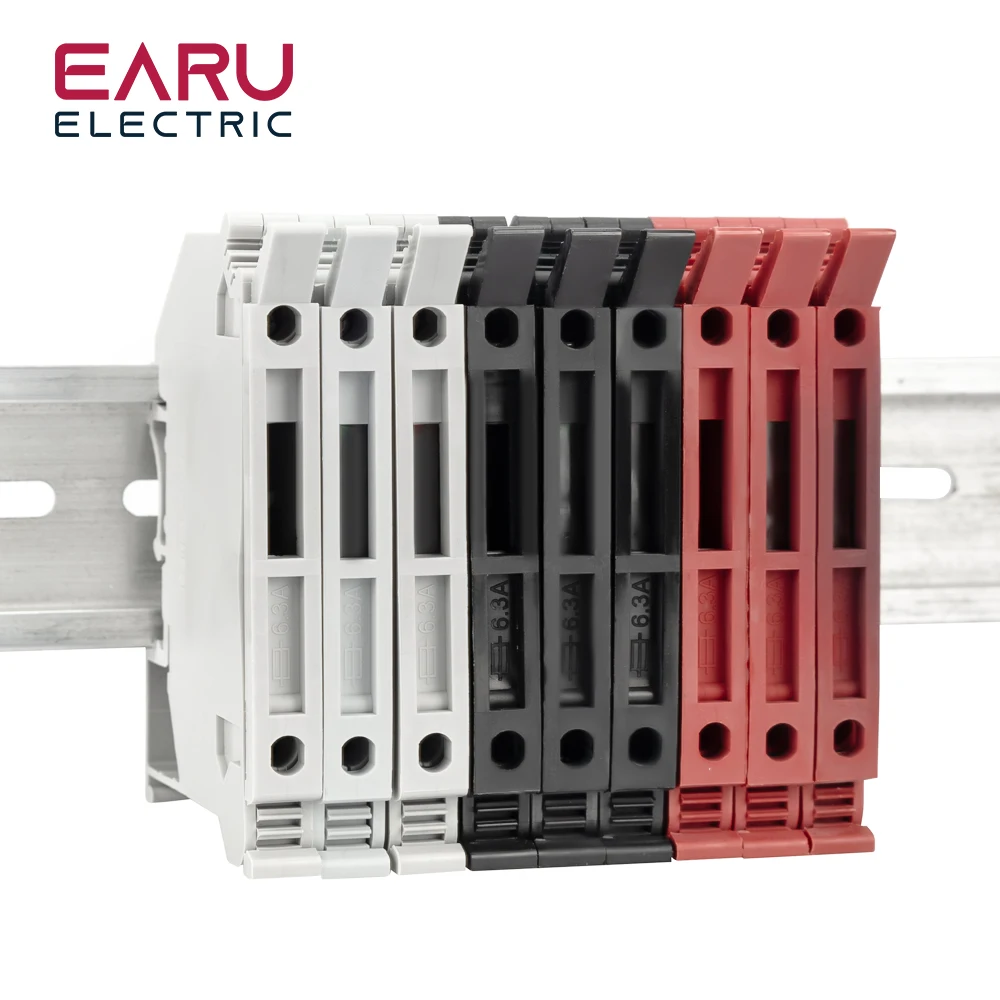 Description Picture 6 of item10Pcs/lot Din Rail Terminal Blocks UK-5-HESI Black Connector Screw Fuse Terminal Block Connector Screw Fuse Holder Conductor