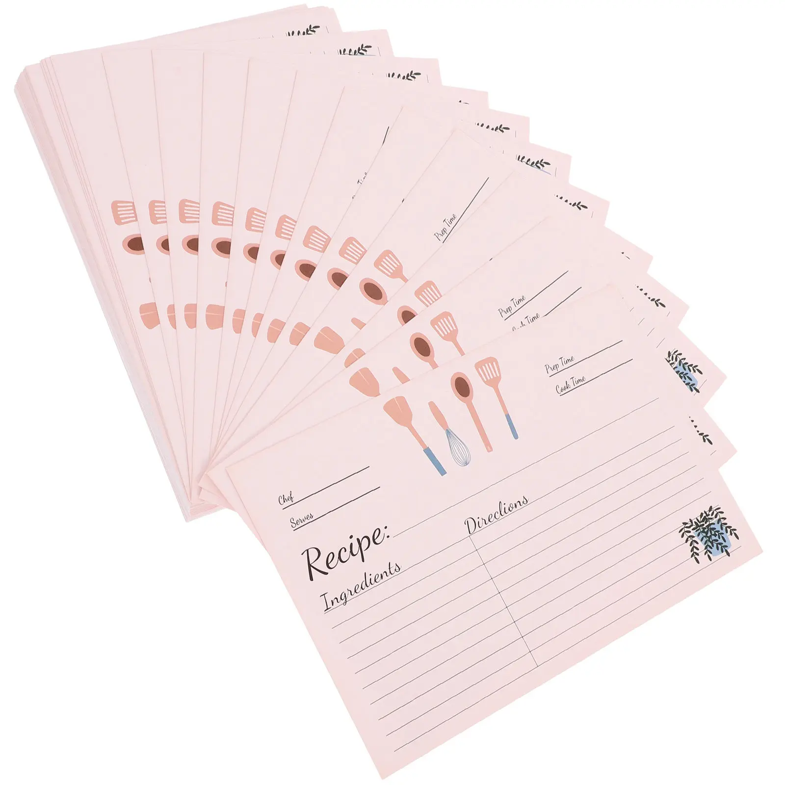 50Pcs 레시피 카드 종이 음식 노트 카드 부드러운 필기감 컴팩트한 주방 용품 요리 노트 다이어트 계획 신부용