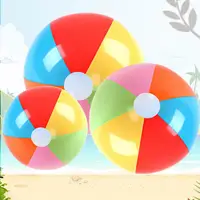 6PCS Inflatable Beach Ball Rainbow Color Pool Party Favors Summer Water Toy Pvc Inflatable Beach Ball Multicolored Beach Toy 1