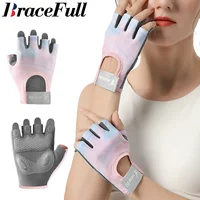 1Pair Workout Gloves Men Women Gym Lifting Fitness Climbing Exercises Work Out Wrist Belt Shock Absorb Foam Pad Palm Crossfit 1