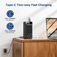 hganus 60000mAh Power Bank QC PD3.0 22.5W Fast Charging Powerbank Portable Charger External Battery For iPad iPhone Xiaomi - Image 5