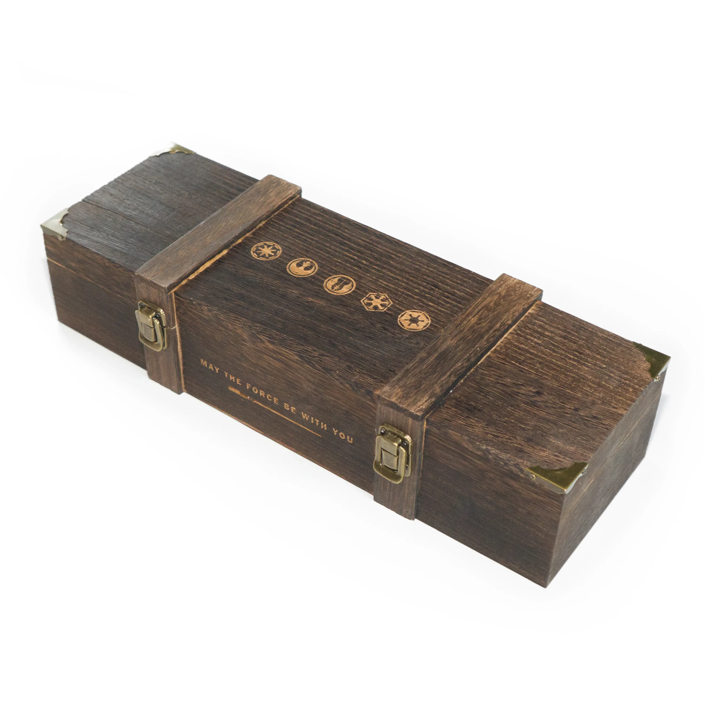 木製ライトセーバーボックス,43x15x10cm,内部にフォームコットン