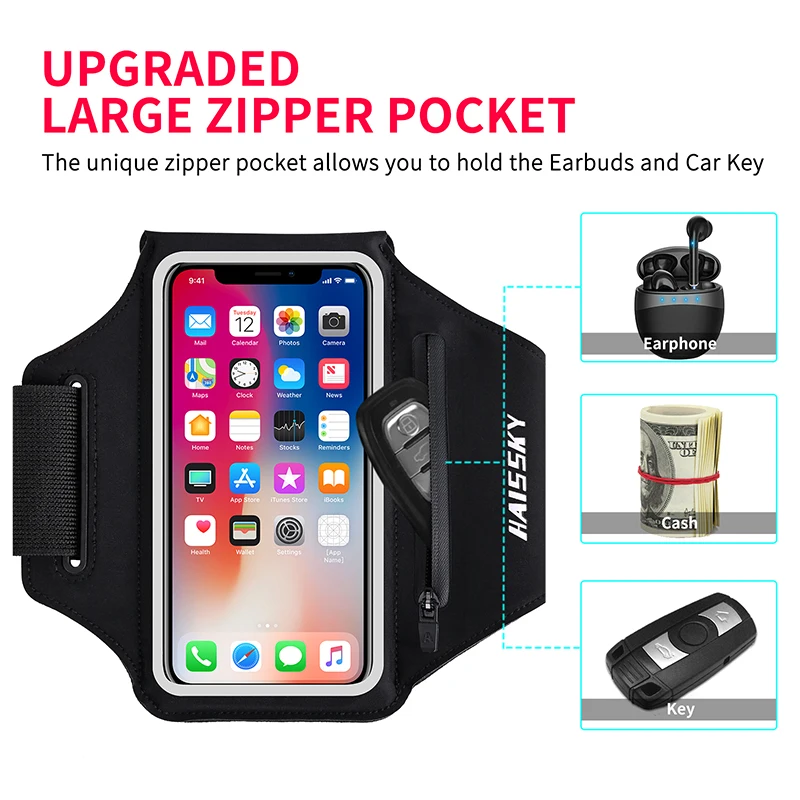 Proporcional embarazada espiral HAISSKY Brazalete Deportivo Para Correr Brazalete Deportivo Armband Con  Llavero Y Correa Ajustable Para IPhone 12 Pro Max/11 Pro/X/8 Plus Y Otros |  lagear.com.ar