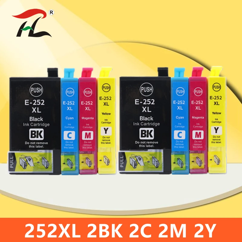 

For Epson 252XL Ink Cartridge Epson T252XL E-252XL 252 XL For Epson WorkForce WF-3620 3640 7110 7210 7610 7620 7710 7720 Printer