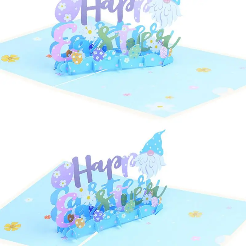 3D Easter Card 3D Greeting Card Pop Up Bunny Easter Cards Color-Printed Holiday Cards Happy Note With Envelopes For