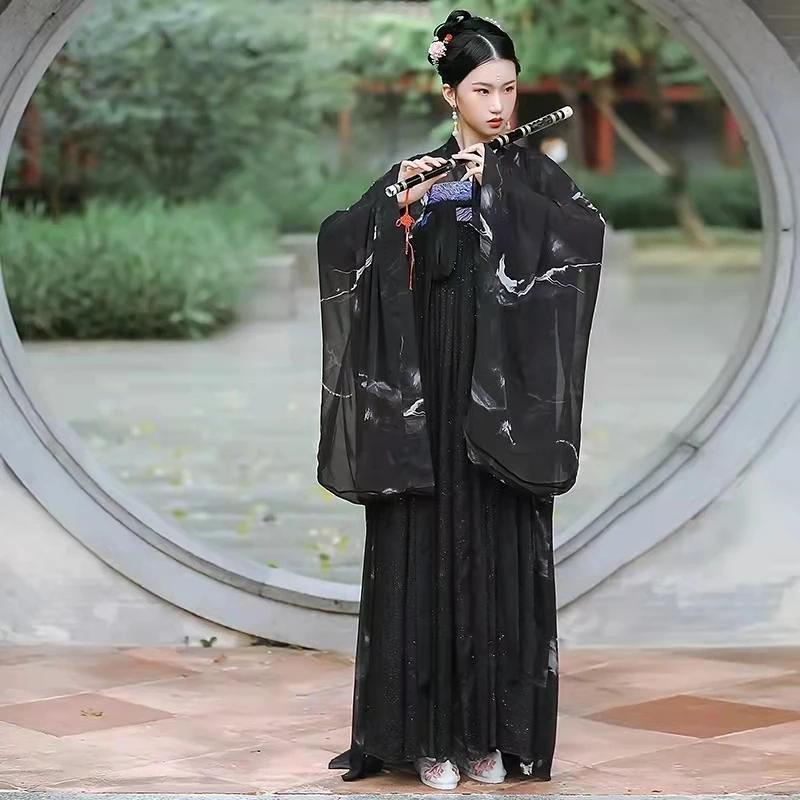 swordswoman hanfu traditional tang dynasty suits ancient women fairy costumes cosplay dress chinese folk dance performance cloth 2022 Traditional Women Black Hanfu Dress Ancient Chinese Costume Beautiful Dance Hanfu Originale Princess Tang Dynasty Robe