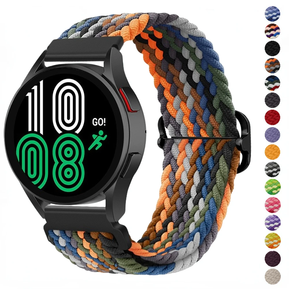 

20mm Nylon Strap for Samsung Galaxy Watch 4/5/6 44mm 40mm/Pro 45mm/Classic 47mm 43mm 46mm 42mm Braided Loop Bracelet Galaxy Band