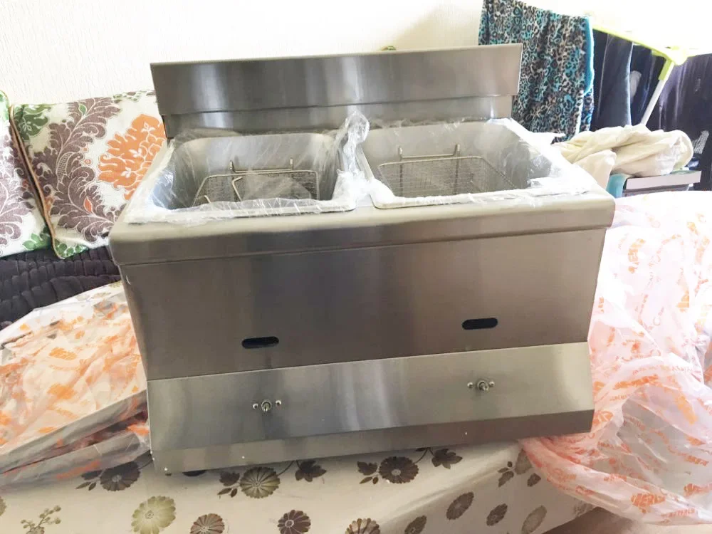 11L HY-72 L PG Natural 2 Tank Gas Fryer, Hot Selling Potato French Fries Chips Fryer Gas Frying Machine