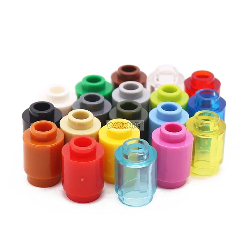 Marumine 1x1 Round Cylinder Bricks 100PCS Technology Changeover Catch Parts 3062 30068 Assemble Particles Building Blocks Toys 3