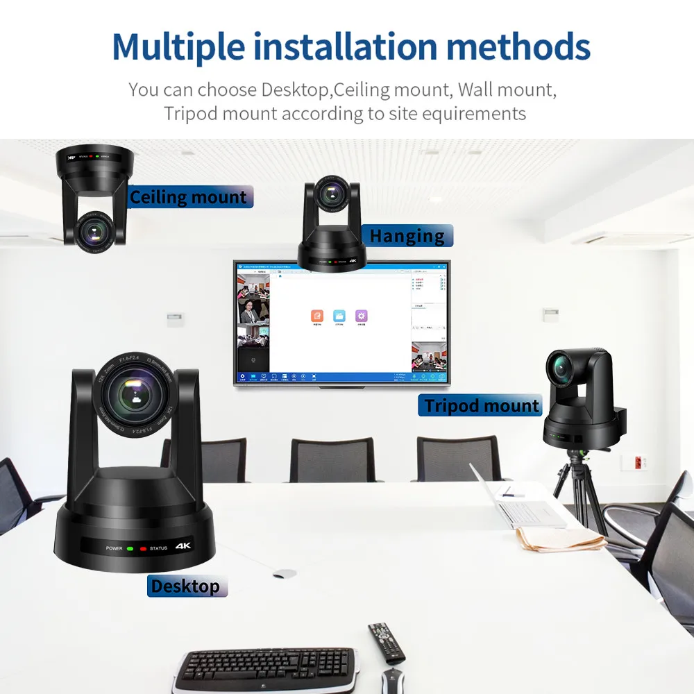 1pc-10pcs PTZ Camera SDI HDMI LAN USB20X Zoom Live Streaming Camera for Church Business Meeting 1PC Controller Keyboard Kit video camera